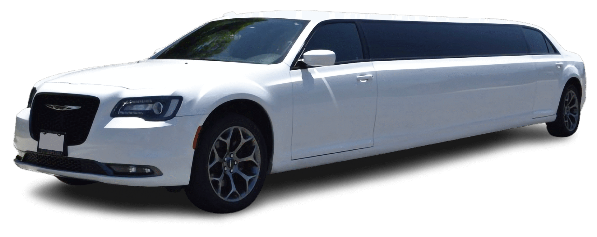 White Chrysler 300 stretch limousine